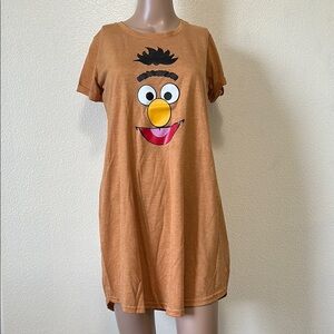 Custom- Brown Graphic T-Shirt Dress